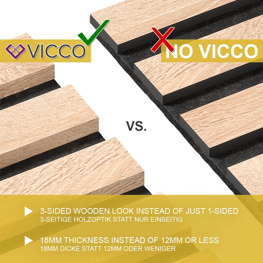 Vicco Pannelli a parete Rovere 12 pezzi
