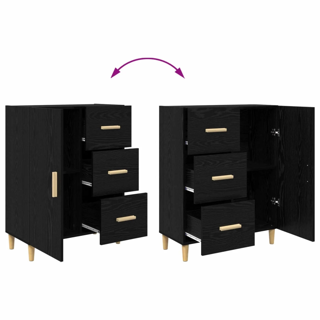 Credenza | Madia | Buffet da pranzo | Armadio da pranzo Rovere nero 34 x 69.5 x 90 cm Legno multistrato