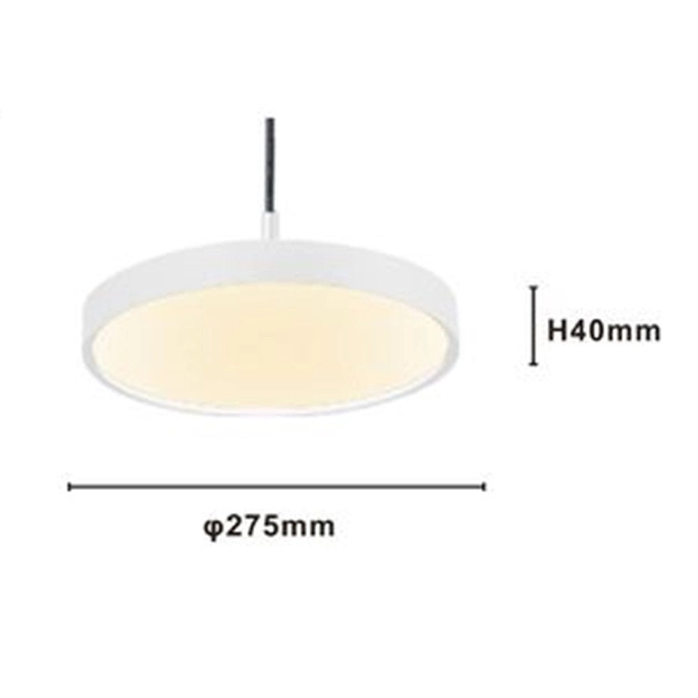 Trade Shop - Lampadario A Sospensione Led 40w Bianco Cerchio Tondo Moderno Minimal Luce 4000k 32873 -