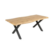 Tavolo da pranzo RIVET 160 cm in legno chiaro e metallo nero