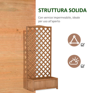 Fioriera Verticale da Giardino 76x36x170 cm con Traliccio per Piante Rampicanti Marrone