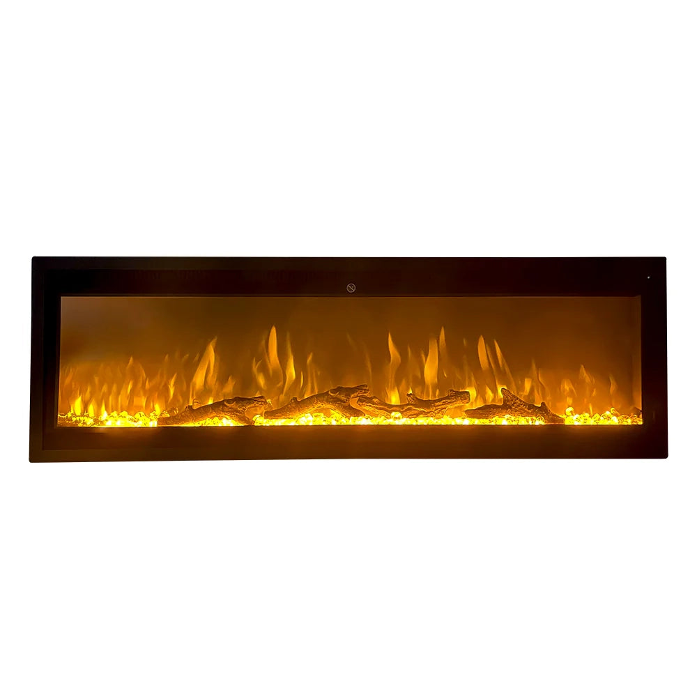 Camino elettrico caminetto da parete a incasso frontale CHICAGO130 L127 x P14 x H45