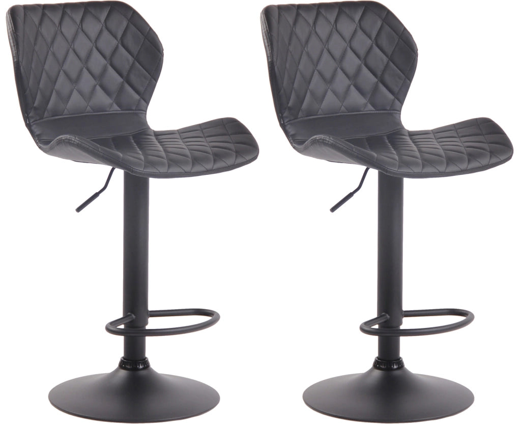 Set 2 sgabelli bar Cork in similpelle nero,nero