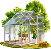 ® Serra da Giardino in Alluminio 3,6m² 190x190cm incl. Lucernario Coltivazione Orto per Piante Giardinaggio 5,8m³