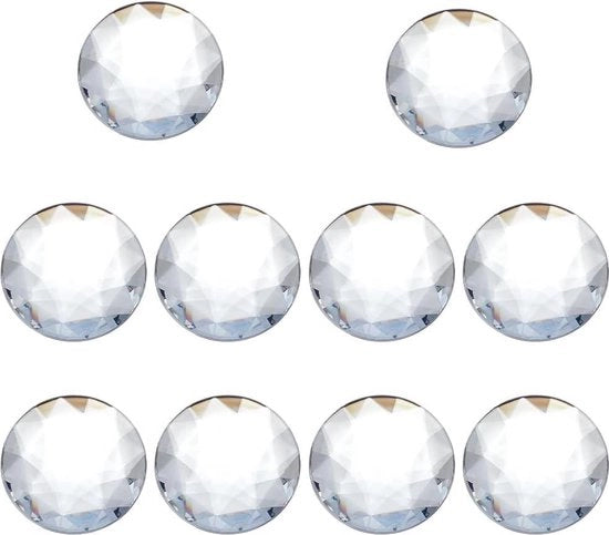 10 pezzi di grandi lenti acriliche rotonde 52 mm - lenti acriliche rotonde levigate - retro lucido lenti acriliche trasparenti - lenti acriliche rotonde con glitter - creazione di gioielli