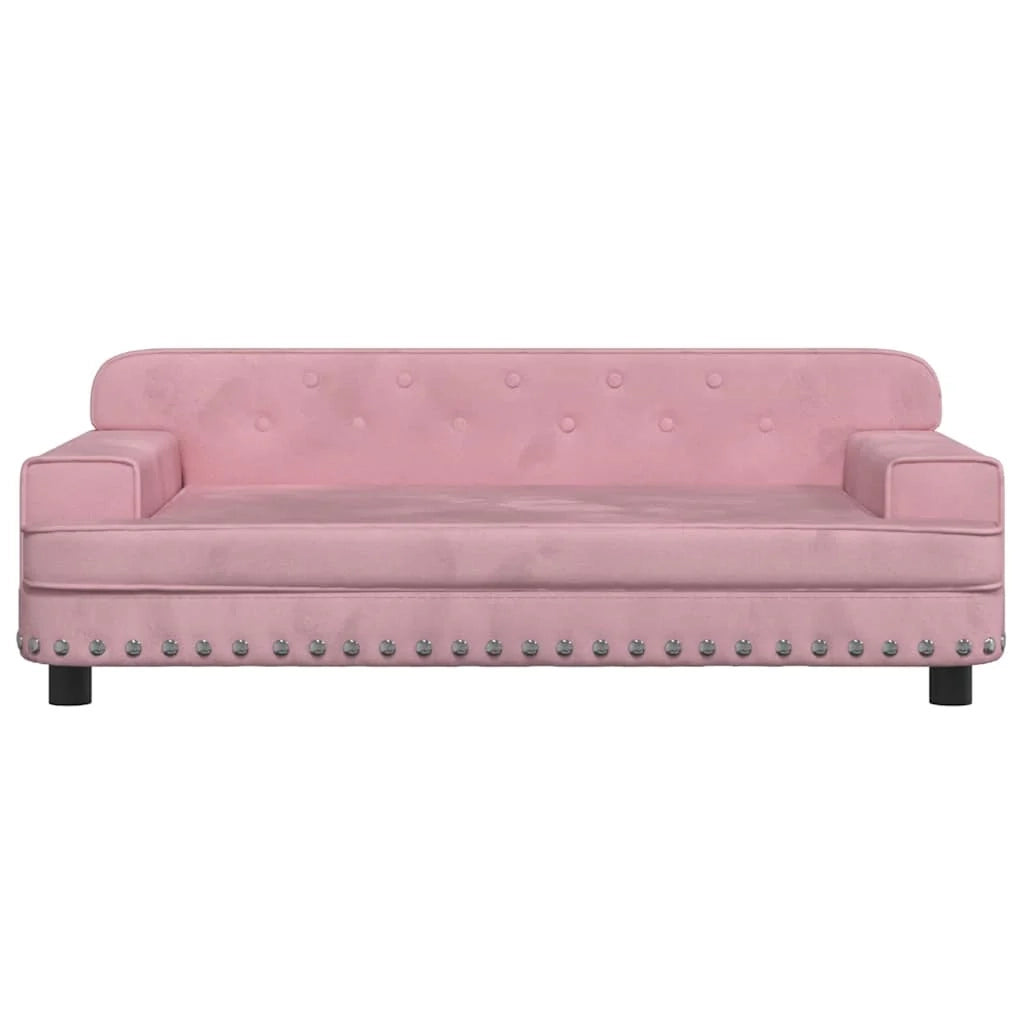 Cuccia per cani a forma di cesto comoda 90 x 53 x 30 cm in velluto rosa 02_0042999