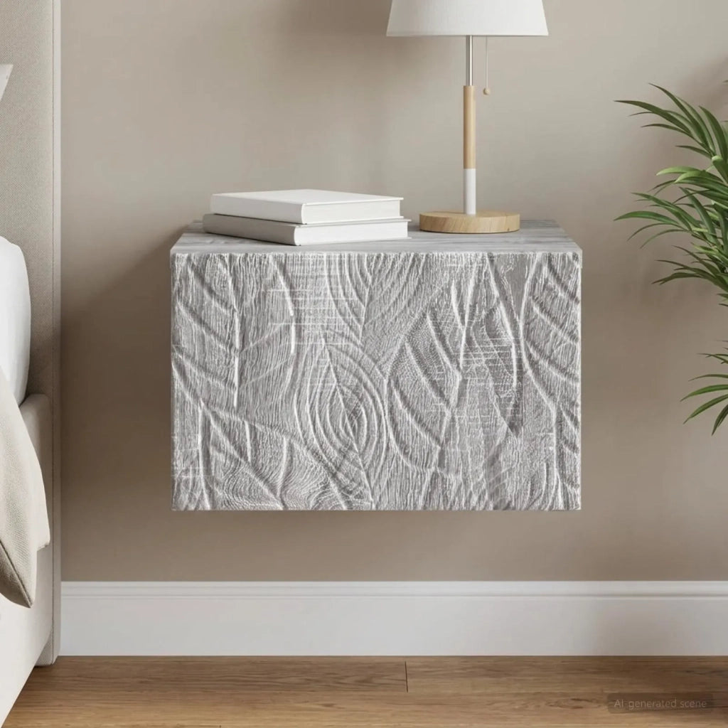 Mobiletto da notte a muro Sonoma grigio 49 x 34,5 x 20 cm 898797