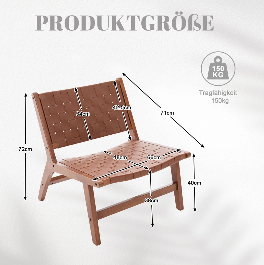 Poltrona 71x66x72 cm senza braccioli in PU marrone