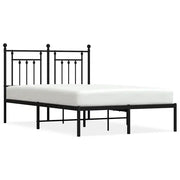 Letto matrimoniale | Letto per adulti | Giroletto con Testiera in Metallo Nero 135x190 cm