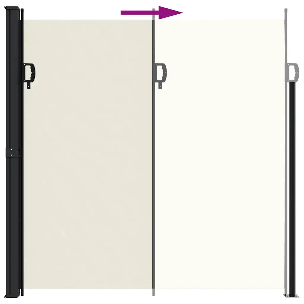 Tenda da Sole Laterale Retrattile-Tenda parasole per balcone per giardino Crema 200x500 cm