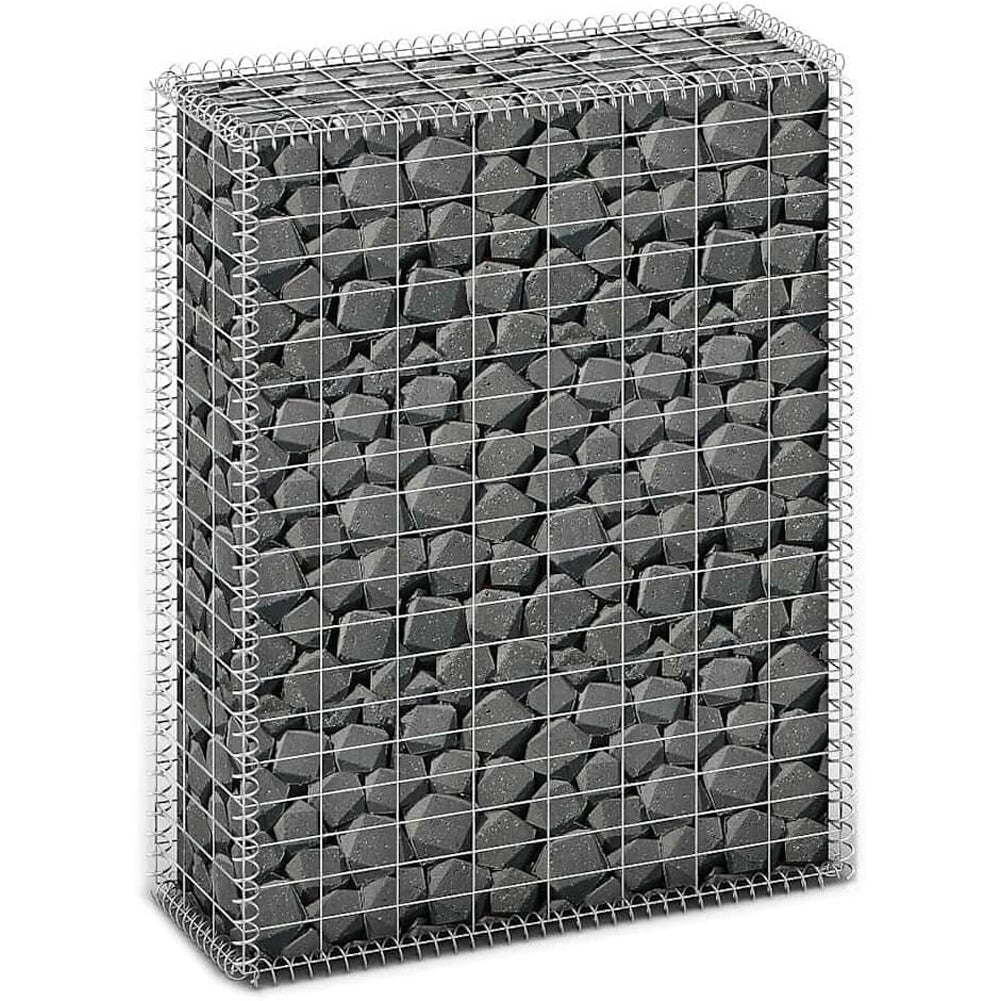 Rete Gabbione Giardino in Acciaio Galvanizzato 100x80x30 cm per Recinzioni e Muretti