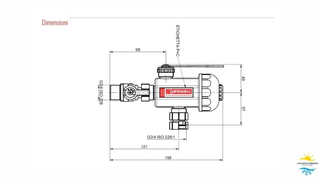 Filtro Defangatore Magnetico bianco per caldaia da 3/4" universale per caldaie a condensazione