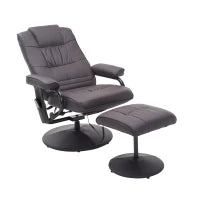 Poltrona Massaggiante Relax con Poggiapiedi, 10 Punti di Vibrazione, 1 Telecomando, 77 cm x 84 cm x 95 cm, Marrone