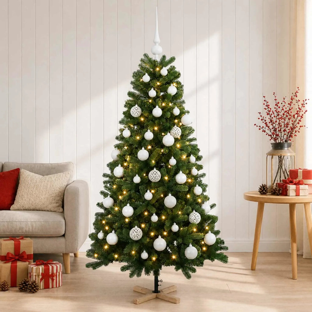 Albero di Natale artificiale con palline 120 cm 150 LED 3461420