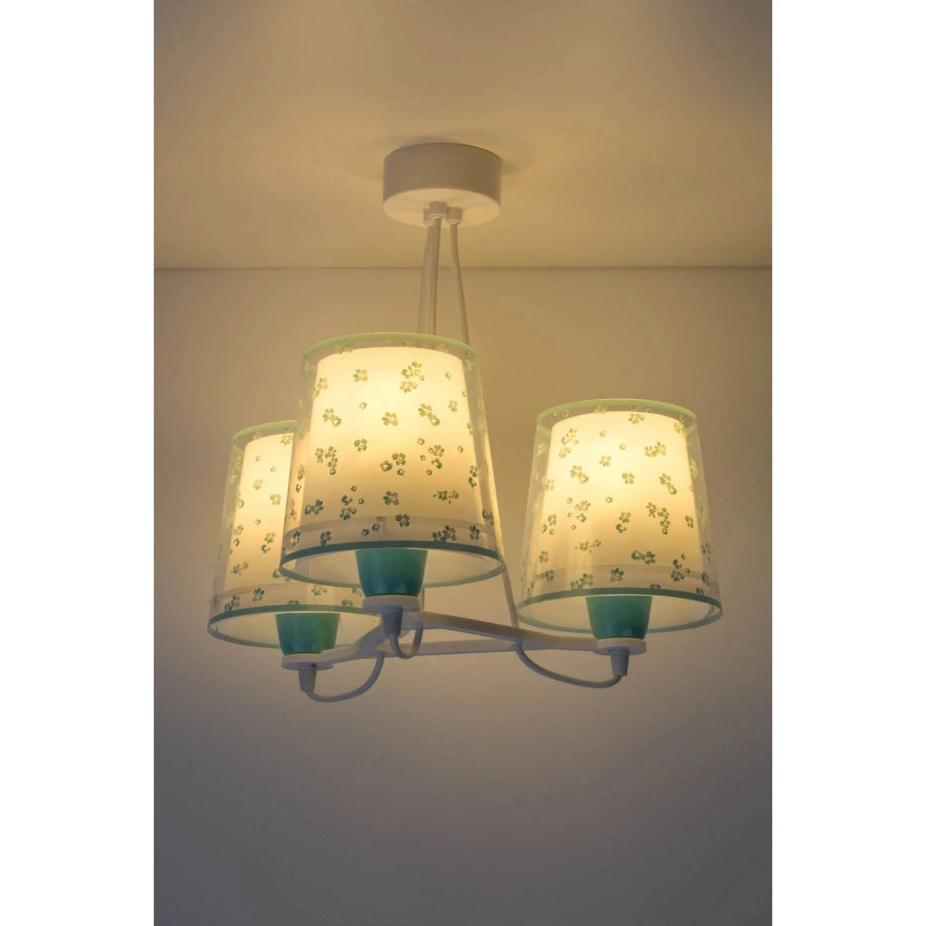 LÚZETE - LAMPADA PER BAMBINI 3 LUCI DREAM FLOWERS E27 VERDE