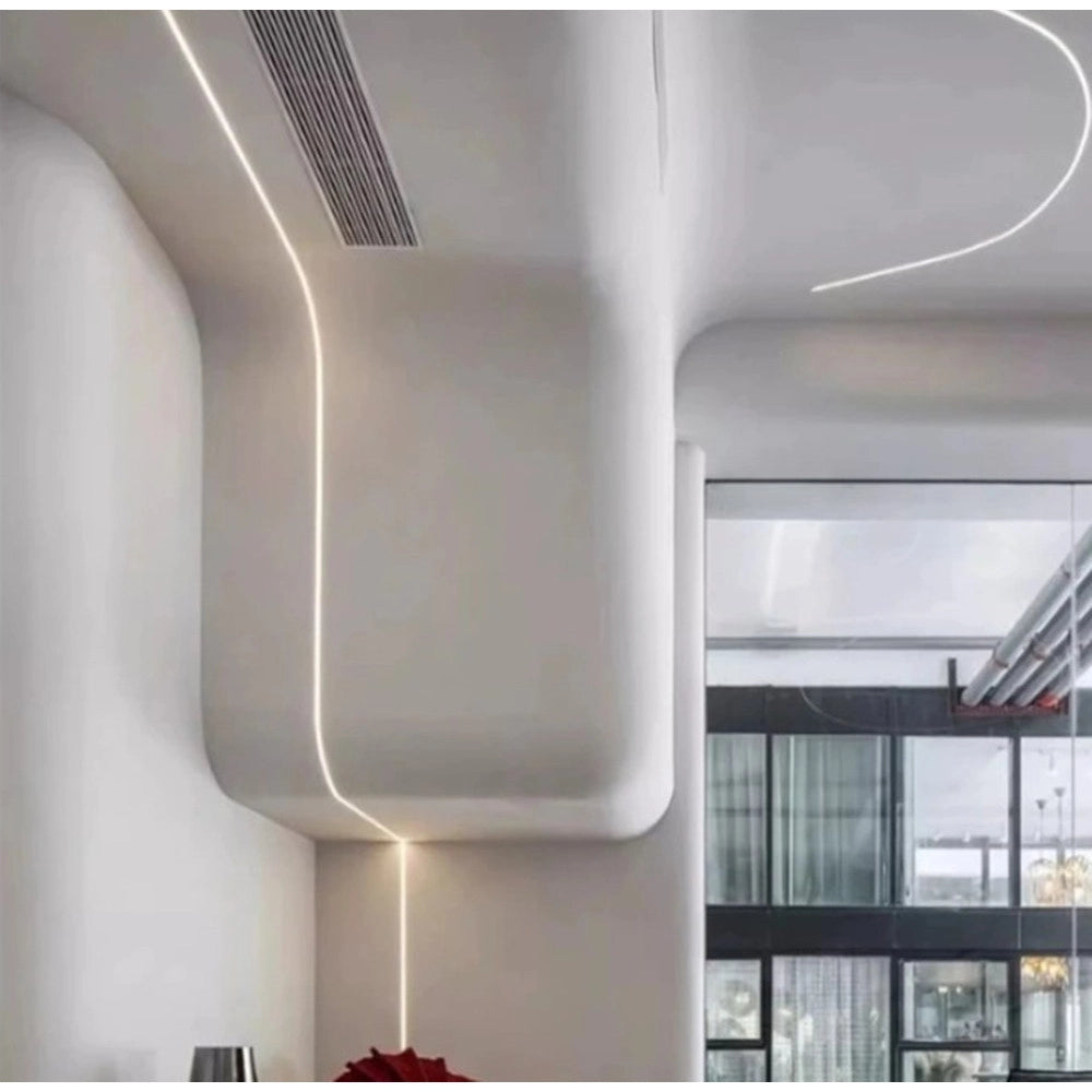 Trade Shop - 5pz Profilo In Alluminio Flessibile Curvabile Ad Incasso 1,5mt Per Strip Led Al-35-s -