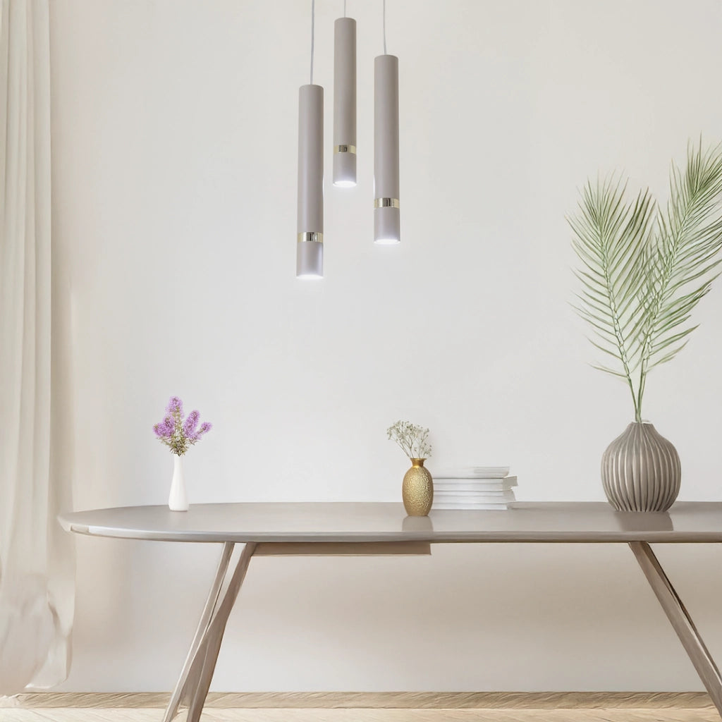 Lampada sospesa rotonda cashmere/oro 3xGU10 Milagro