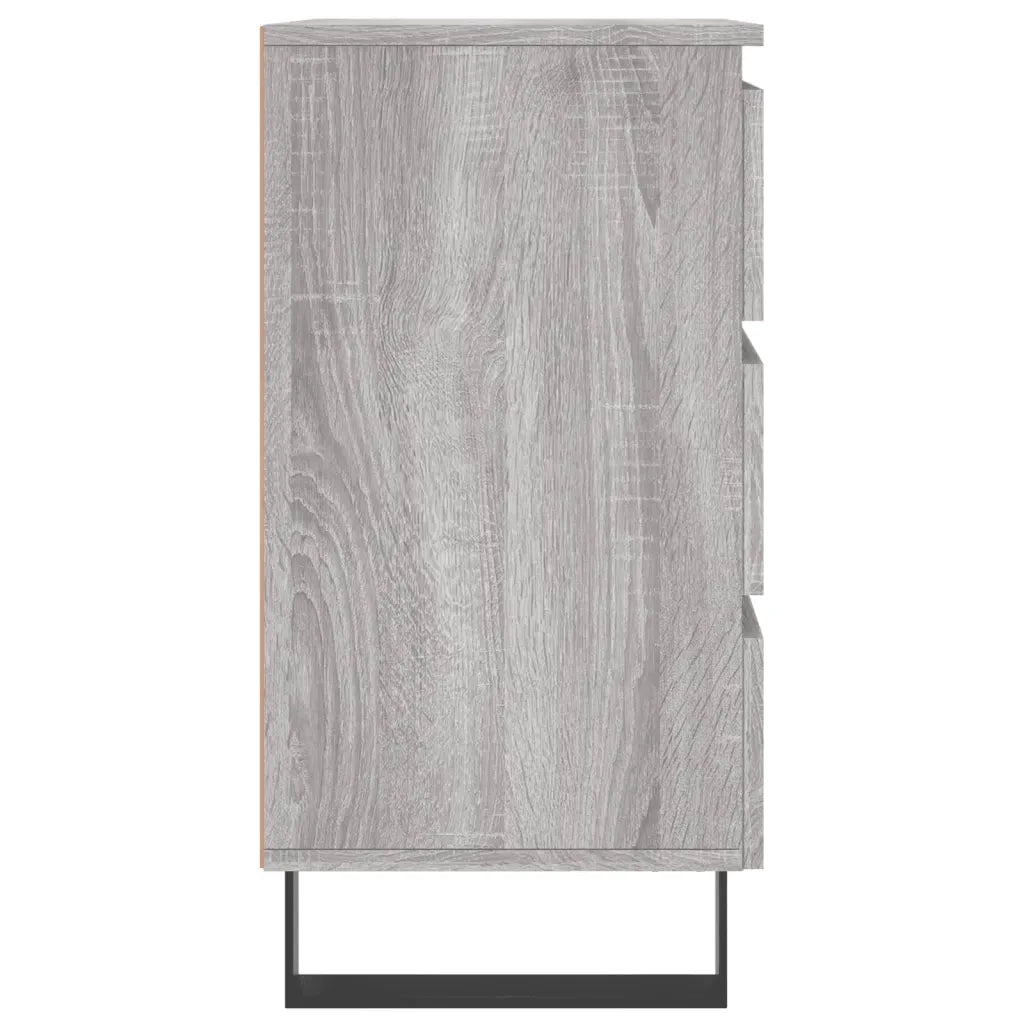 Comodini 2pz Grigio Sonoma 40x35x69 cm in Legno Multistrato