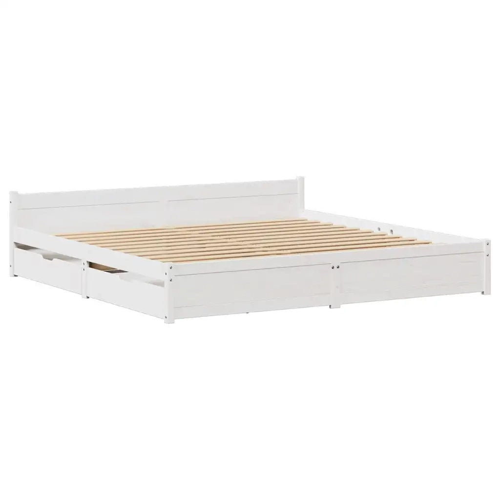 vidaXL Letto senza Materasso Bianco 180x200 cm Legno Massello di Pino