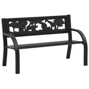 Panchina da giardino arredo esterno per patio terrazzo per bambini 86 cm acciaio 02_0011764