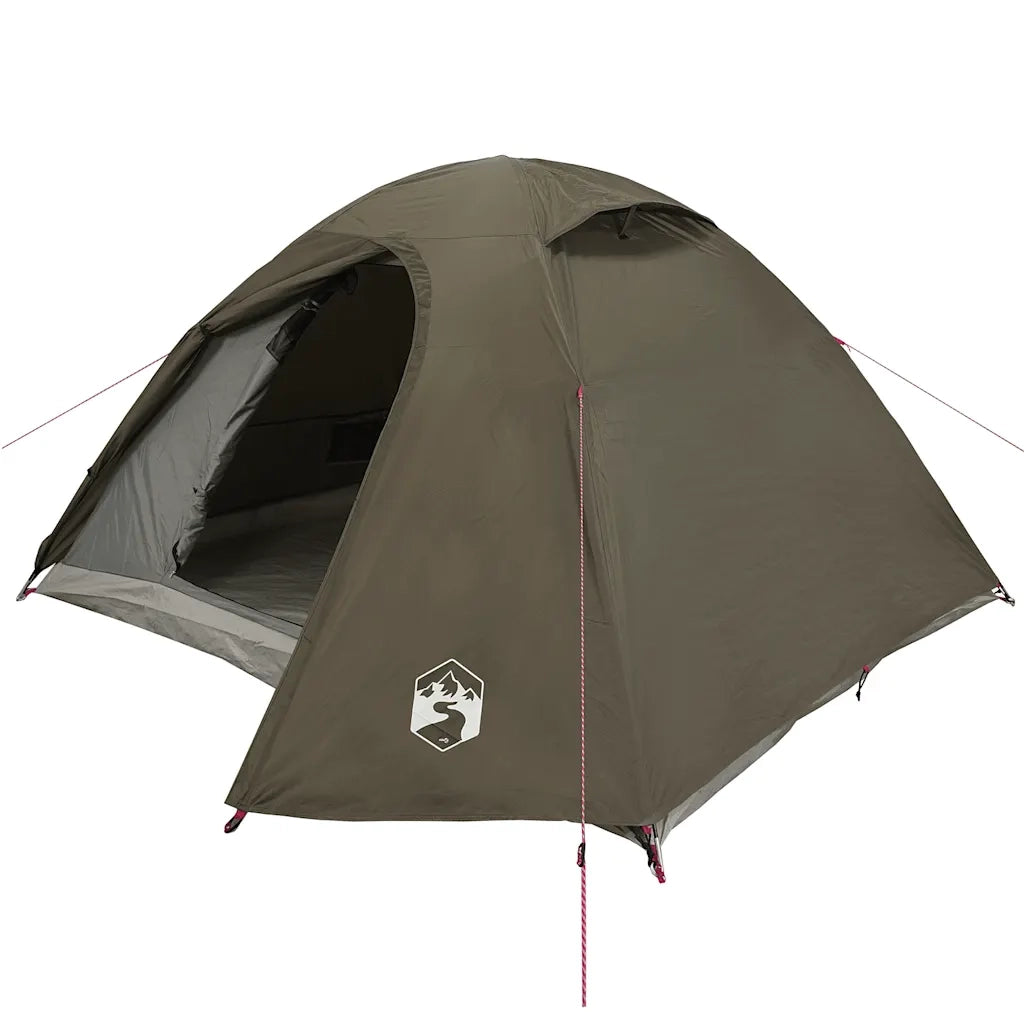 Tenda da Campeggio a Cupola per 4 Persone Marrone Impermeabile 4009619