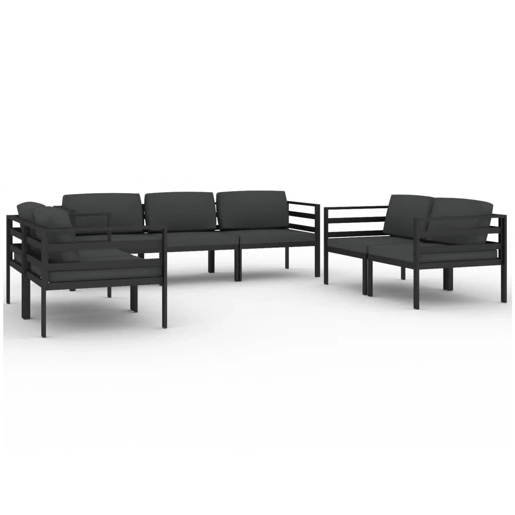 Set Divani da Giardino 7 pz con Cuscini in Alluminio Antracitecod mxl 121502