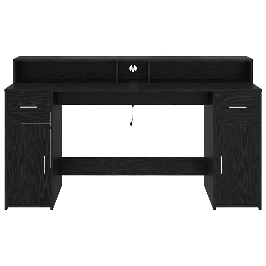 Scrivania | Tavolo da Ufficio Rovere nero 160 x 55 x 91 cm Legno multistrato