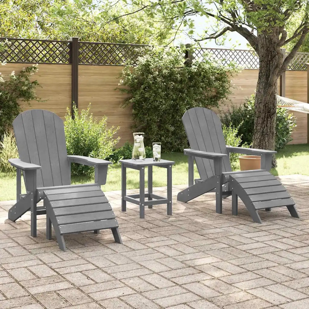 Sedia da Giardino 3 pcs Grigio chiaro Polietilene 3335849