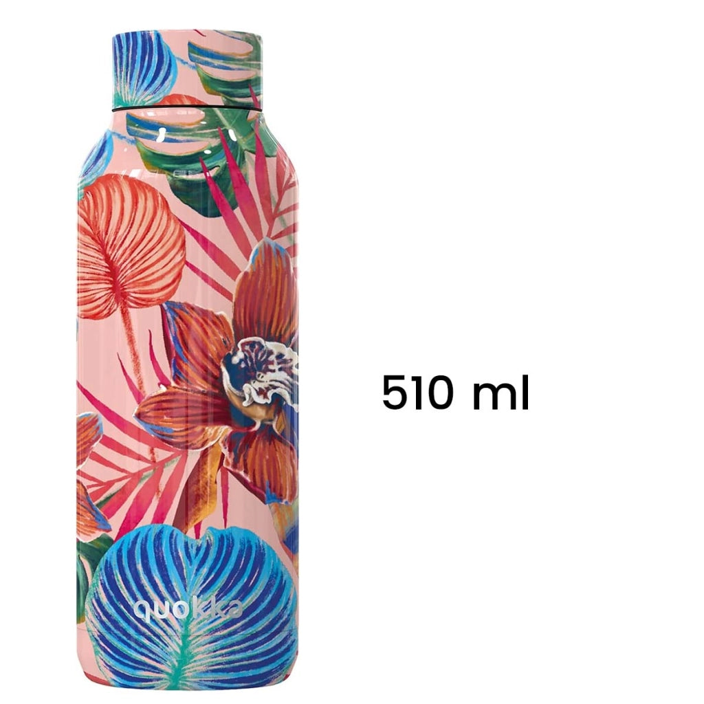 Bottiglia Termica 510 ml a Doppia Parete Motivo Fiori Tropicali Rosa Quokka