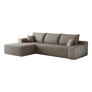 Divano angolare modulare - con chaise longue e seduta profonda - in velluto a coste - cammello