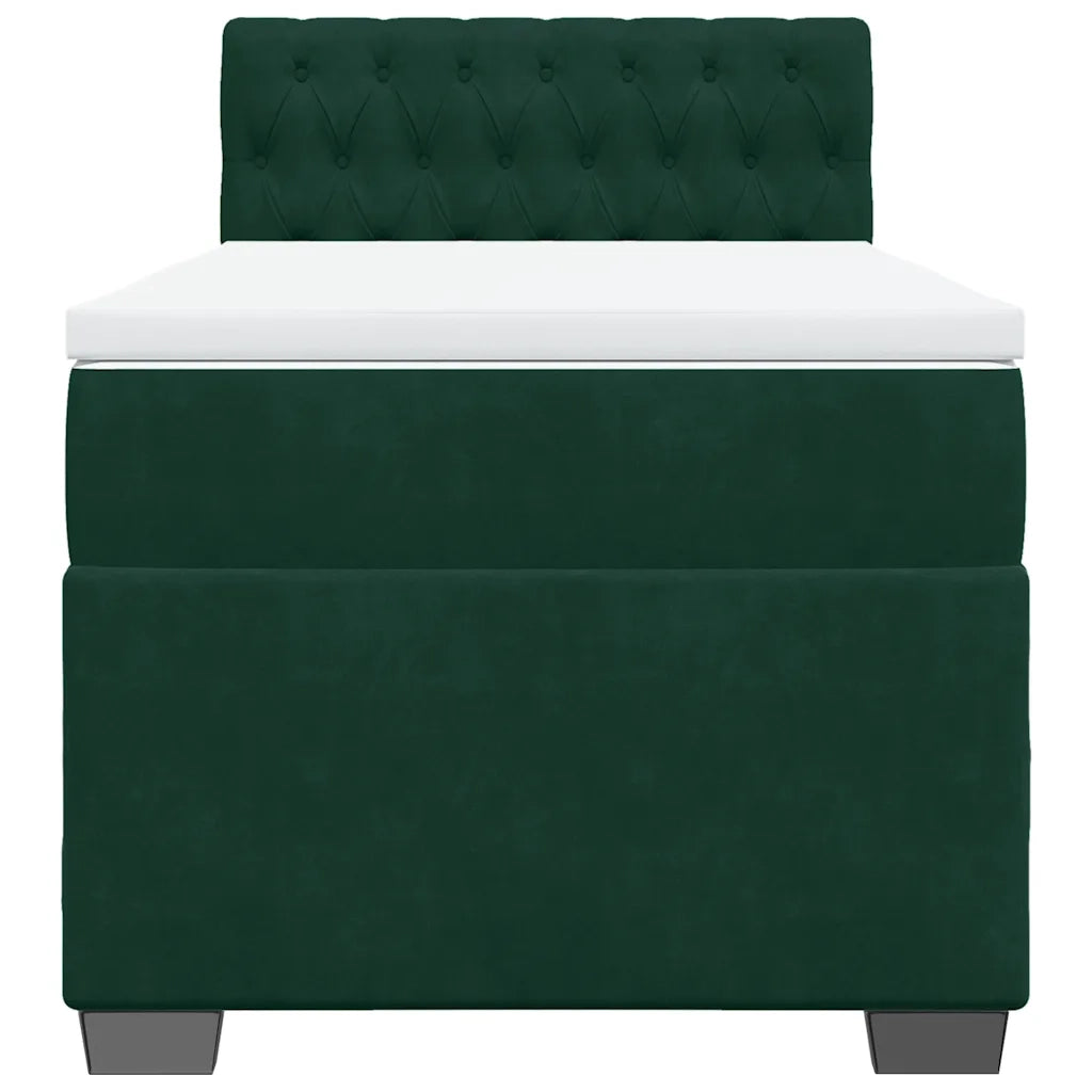 Giroletto a Molle con Materasso Verde Scuro 90x190 cm Velluto 3286195