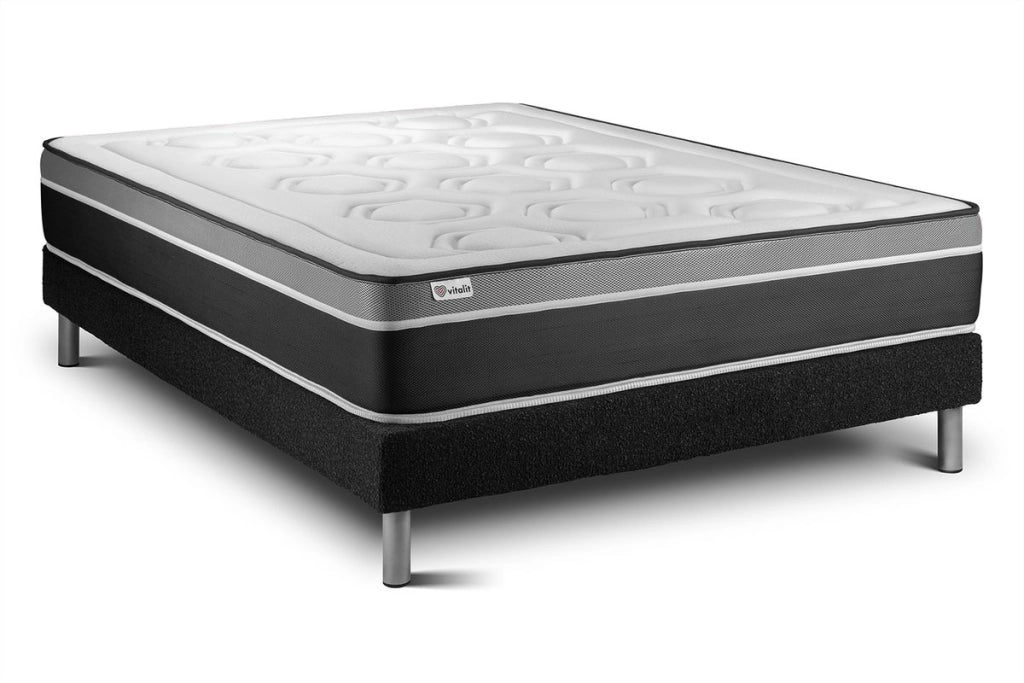 Letto con materasso VITAL CARE 180 x 220 cm Rete Kit Nero