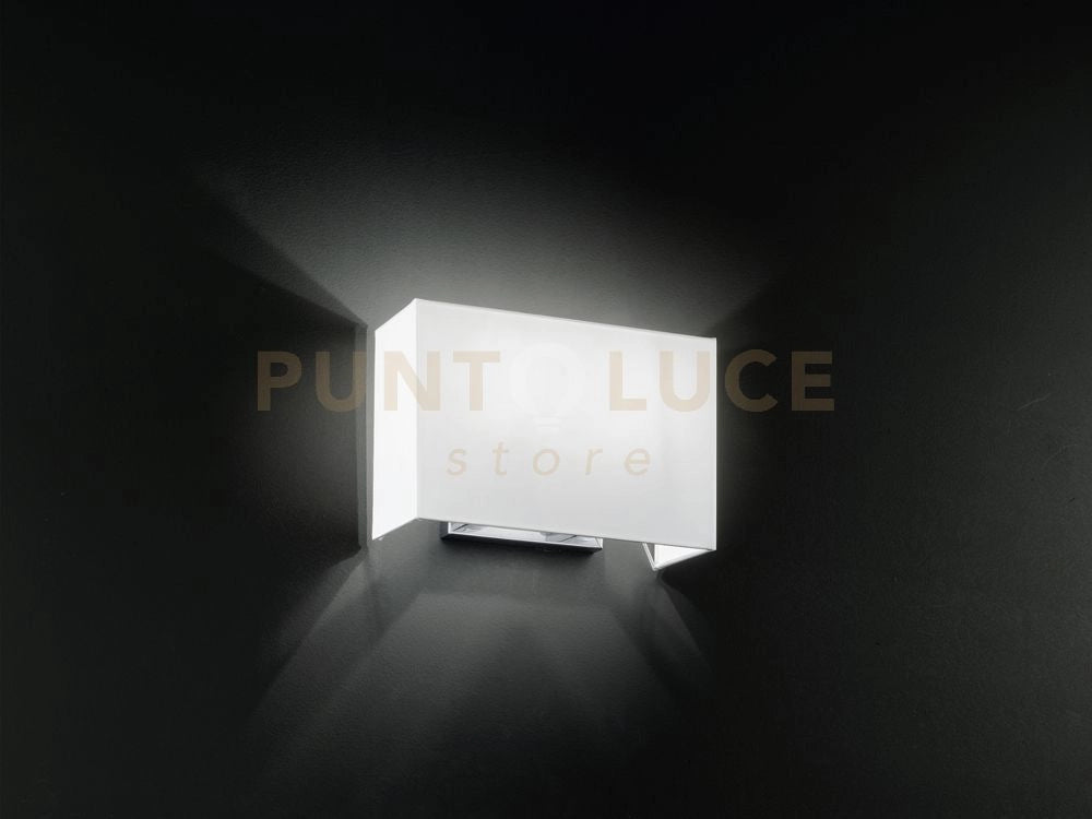 Applique cromo spazzolato paralume tessuto 2 luci attacco E27 h.20cm Para hotel