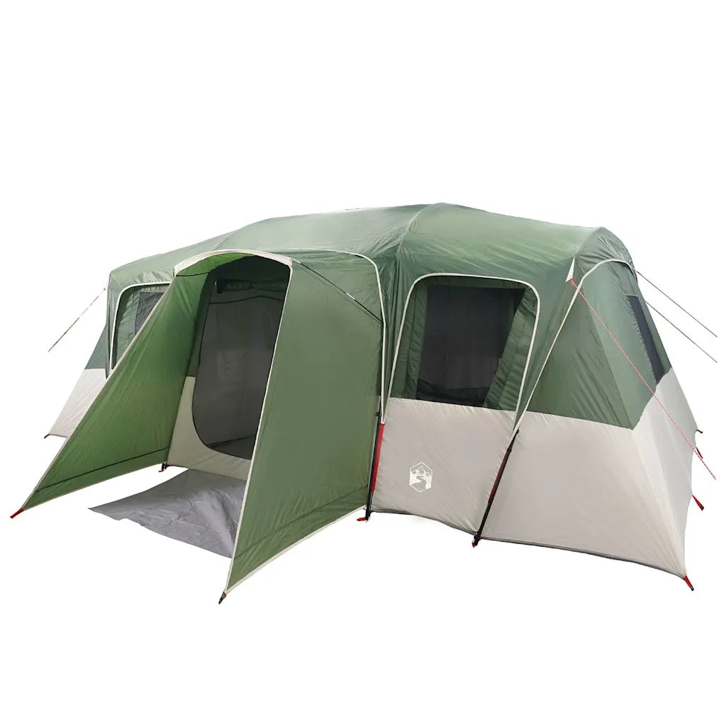 Tenda Familiare a Tunnel per 16 Persone Verde Impermeabile 94707