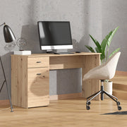 Porven, Scrivania un Cassetto, 140x50x77h cm Marrone Rovere Nodi