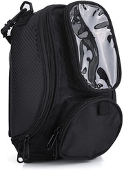 Tas per Motor con Cassetta Acqua-Resistente - Tas Universale Magnetica per Taniche - Materiale Sfregato 1680D Oxford - 35x18x15 cm - Tas GSM Transparente con Molteplici Comparti - Tas per Motocicletta