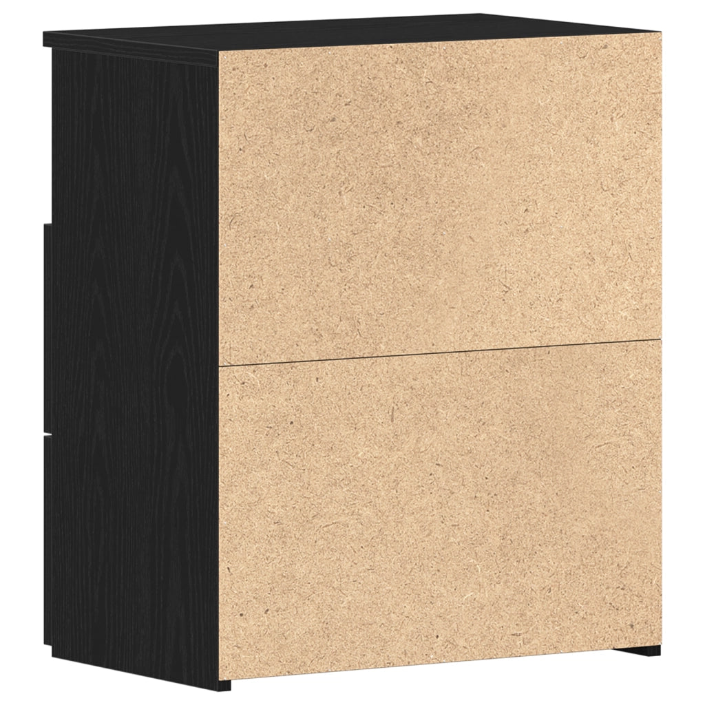Comodino  Nero Rovere 50x32x60 cm in legno ingegnerizzato