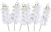 Orchidee artificiali 68,6 cm - Piantine di finto bambù - 6 pezzi - Piantine a stelo per casa - Decorazione per matrimoni - Sempre in fiore - Pianta finta