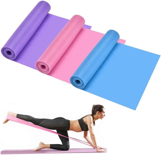 Set di cinture di resistenza 3 pezzi Pelle amica 3 livelli diversi di resistenza cinture di allungamento per esercizi di forza yoga palestra pilates fitness stretching home gym con diversi livelli di intensità di resistenza - per allenamenti full body