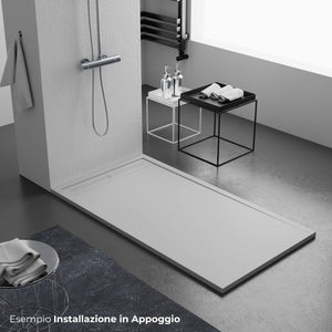 Piatto Doccia 80x170 cm in Pietra Bonussi Makalu Grigio Chiaro