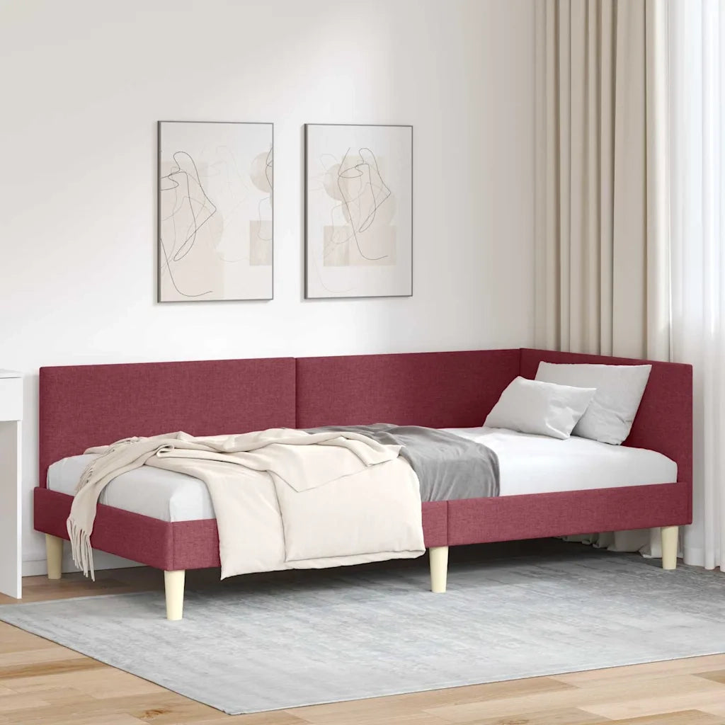 Cornice del letto ad angolo Rosso Vino 90 cm x 190 cm 42016184