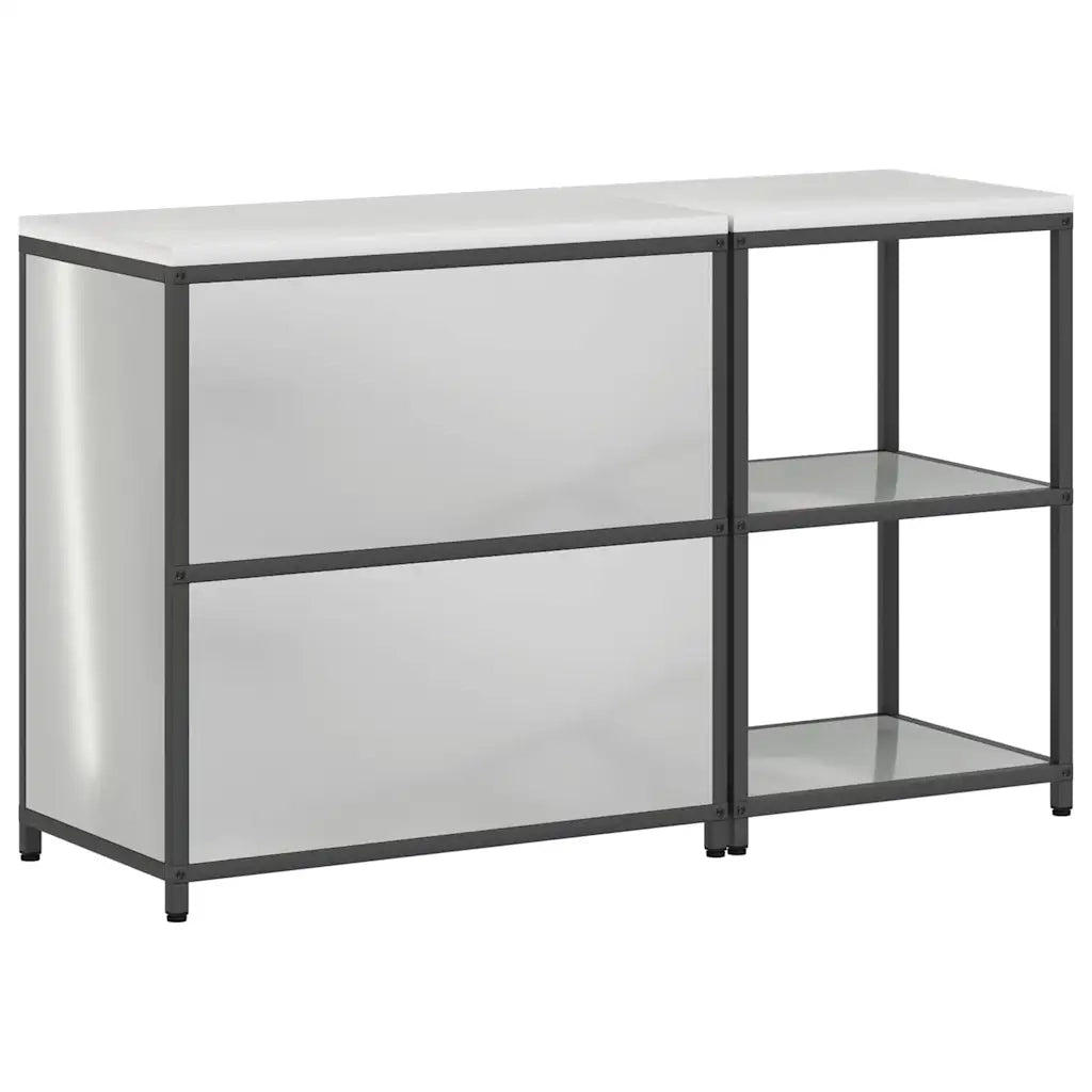 vidaXL Set di Stoccaggio per Cucina 2 pcs Argento 150 x 50 x 92 cm