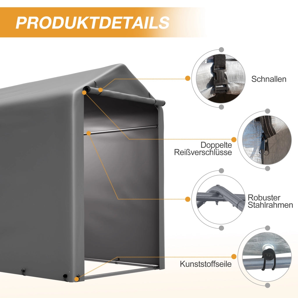 GARAGE PER BICICLETTE 187x100x160 cm Grigio Scuro acciaio zincato