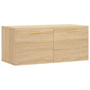 Mobile contenitore decorativo moderno a parete 80 x 36,5 x 35 cm realizzato in legno composito di rovere Sonoma 02_0048857