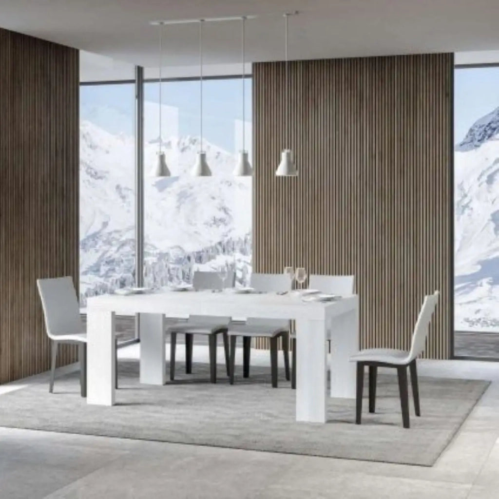 Tavolo allungabile 160/420x90 cm Roxell Premium colore bianco frassino