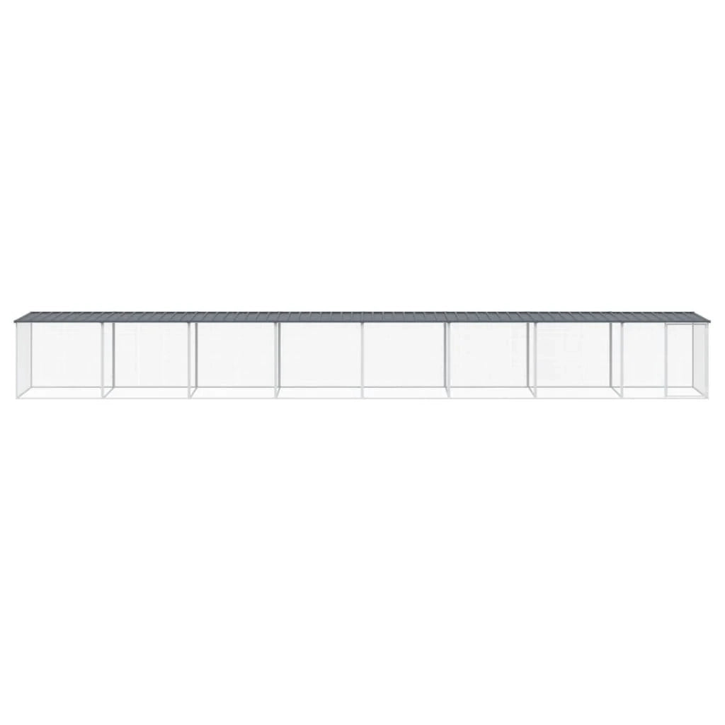 Recinto per pollaio con tetto 803 x 98 x 90 cm in acciaio zincato antracite 02_0043977