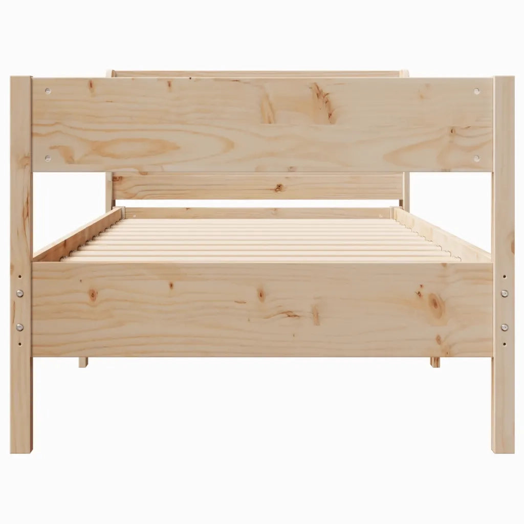 Letto senza Materasso 75x190 cm in Legno Massello Pino