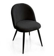 POLTRONA IMBOTTITA IN TESSUTO TEDDY COLORE NERO GAMBE IN METALLO NERO 48X50X79 CM PORTATA MAX 130 KG