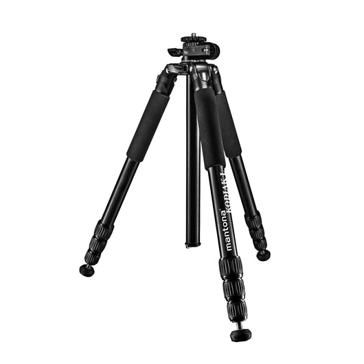 Mantona Kodiak L Treppiede fotografico in alluminio, stabile treppiede fotografico professionale senza testa a sfera, seconda colonna centrale corta, per paesaggio, architettura e astrofotografia