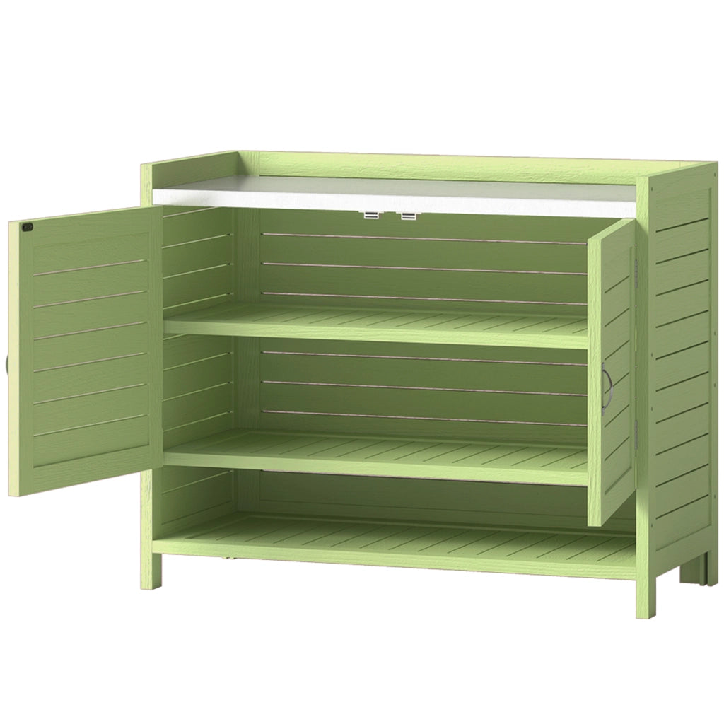 Tavolo da giardino con mobile ¨C zephmum ¨C Verde 88x40x70,5 cm